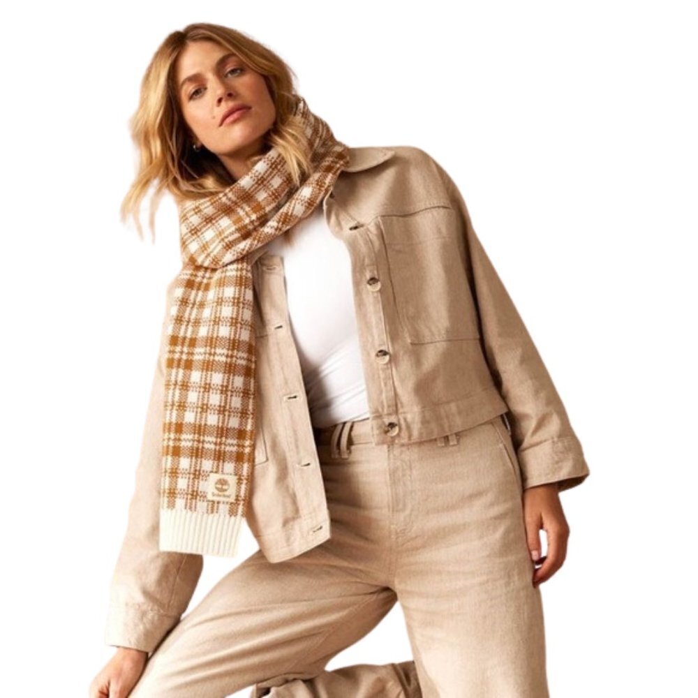 Timberland Plaid Scarf Color: Wheat Plaid NWT